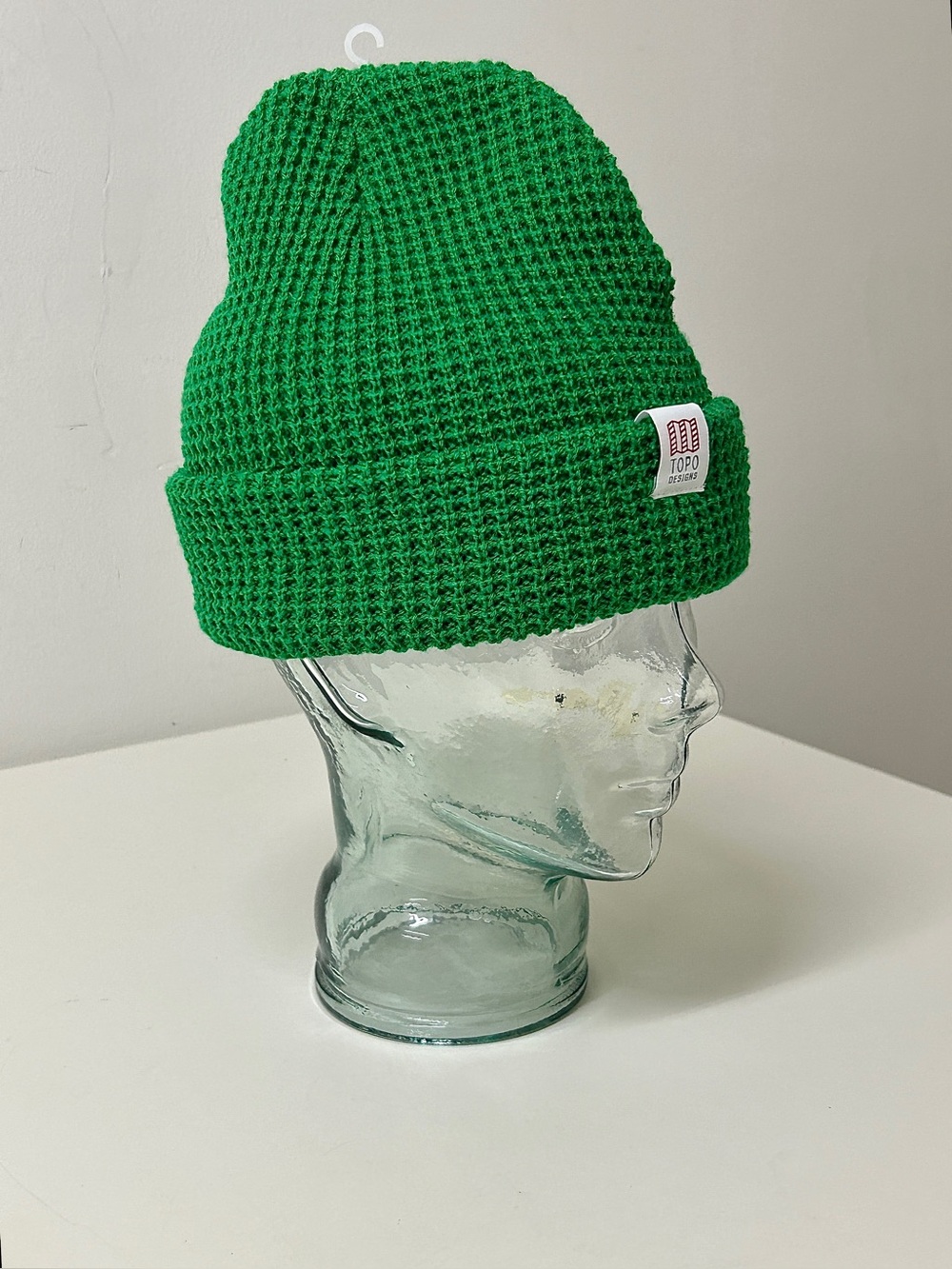 TOPO DESIGNS Unisex Green Waffle Knit Beanie Hat